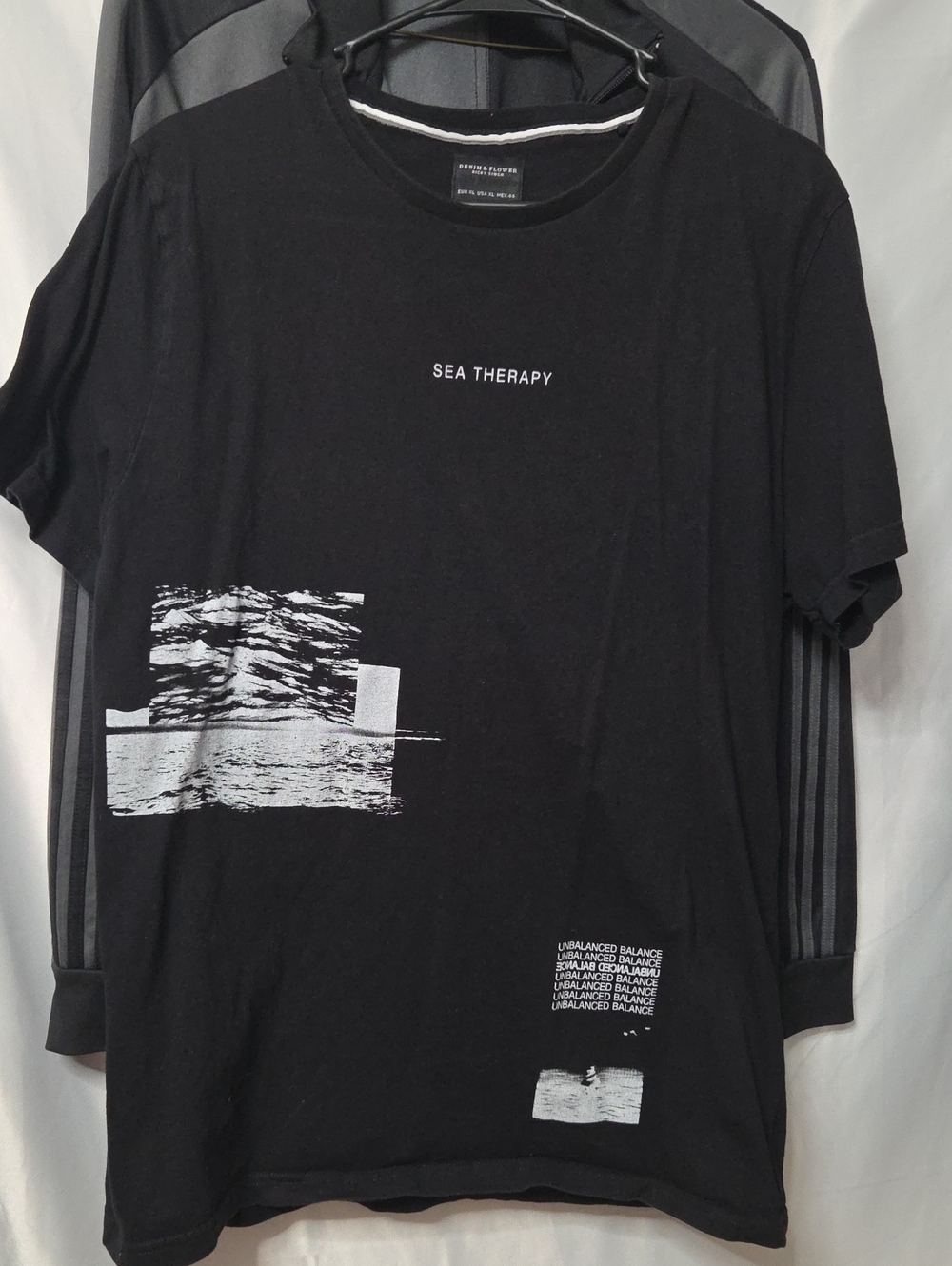 Denim & Flower Black Sea Therapy Graphic Tee Xlarge Sz
